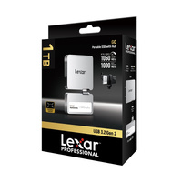 Lexar Professional Go SL400 Portable SSD with Hub 1TB Silver