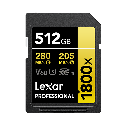 Lexar Professional 1800x SDXC UHS-II Card 512GB